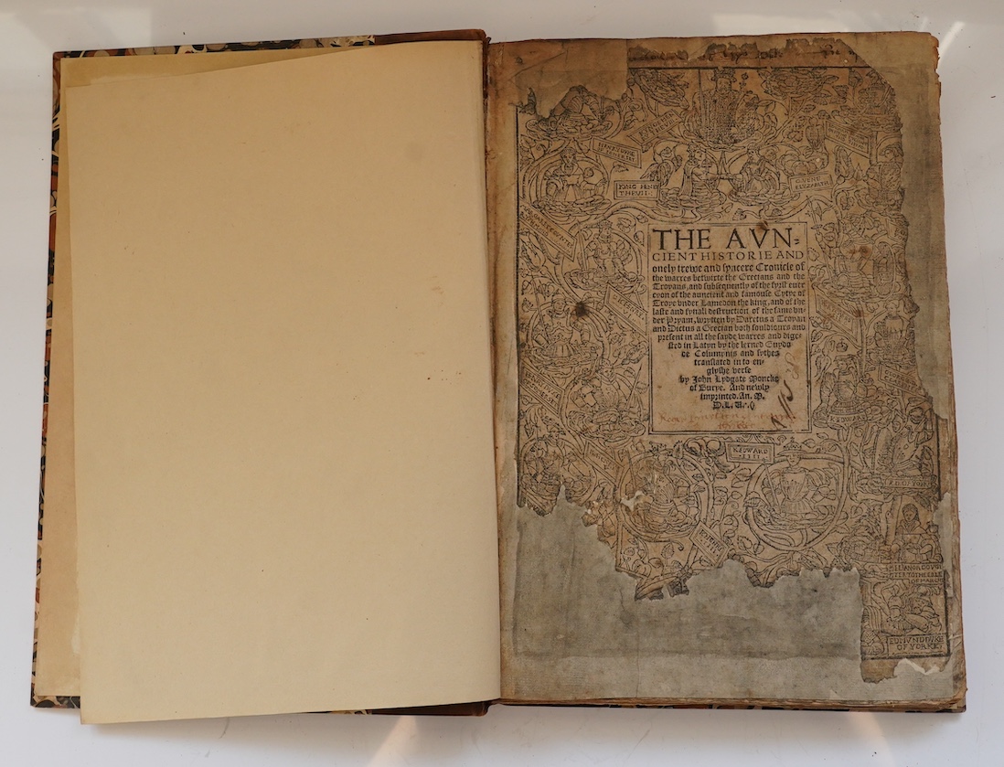 Colonne, Guido Delle - The Auncient History and Onely Trewe and Syncere Cronicle of the Warres betwixte the Grecians and the Troyans... translated into Englyshe by John Lydgate Monke of Burye. And newly imprinted....1555